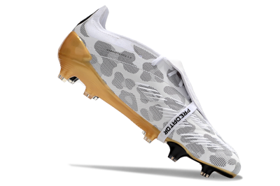Adidas Predator Elite Foldover Tongue FG Low-Tops Soccer Cleats - White/Black/Gold