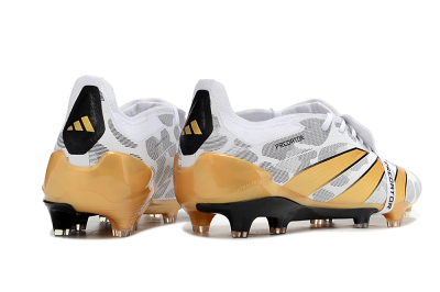 Adidas Predator Elite Foldover Tongue FG Low-Tops Soccer Cleats - White/Black/Gold
