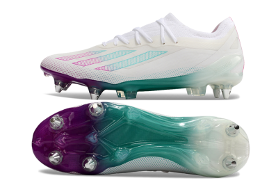 Adidas X Crazyfast.1 SG Low-Tops Soccer Cleats - White/Purple/Jade