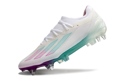 Adidas X Crazyfast.1 SG Low-Tops Soccer Cleats - White/Purple/Jade