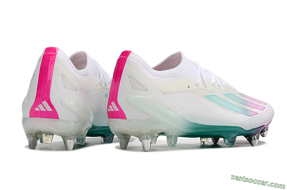 Adidas X Crazyfast.1 SG Low-Tops Soccer Cleats - White/Purple/Jade 6