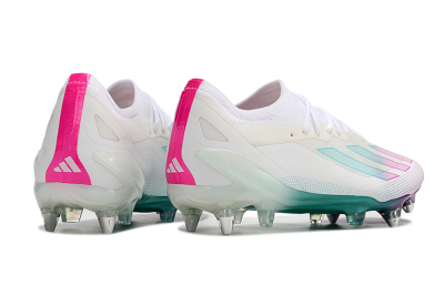 Adidas X Crazyfast.1 SG Low-Tops Soccer Cleats - White/Purple/Jade