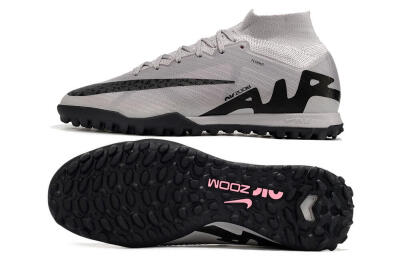 Nike Air Zoom Mercurial Superfly 9 Elite TF High-Tops Soccer Shoes - Grey/Black/Pink