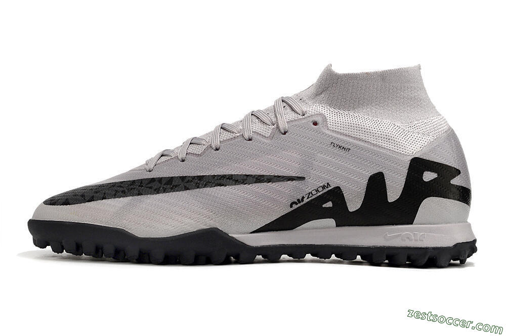 Nike Air Zoom Mercurial Superfly 9 Elite TF High-Tops Soccer Shoes - Grey/Black/Pink 2