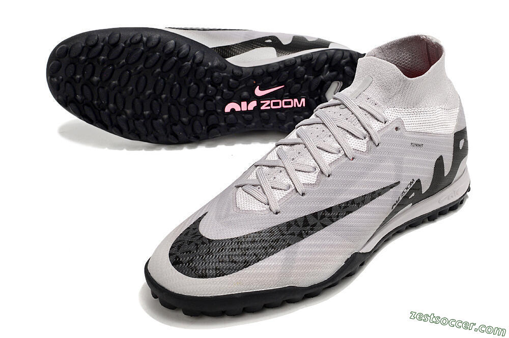 Nike Air Zoom Mercurial Superfly 9 Elite TF High-Tops Soccer Shoes - Grey/Black/Pink 3