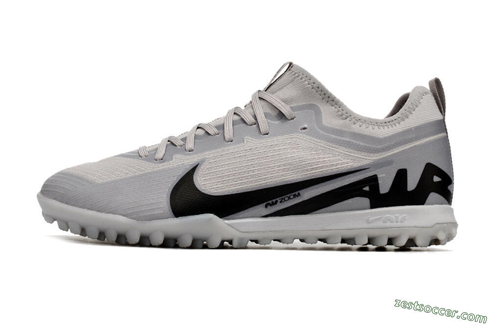 Nike Air Zoom Mercurial Vapor 15 Pro TF Low-Tops Soccer Shoes - Grey/Black 2