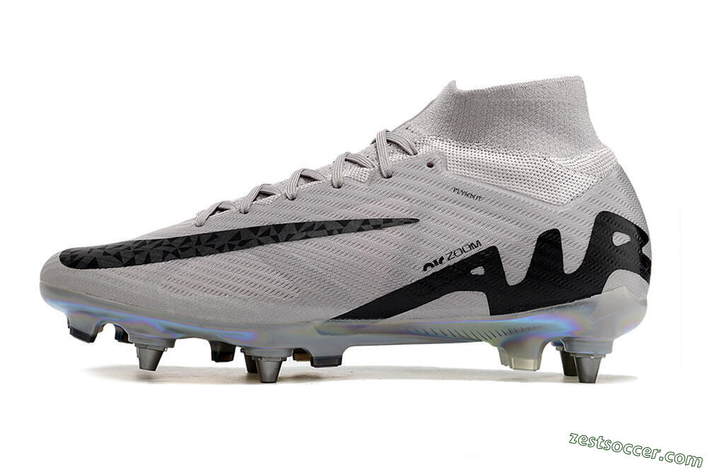 Nike Air Zoom Mercurial Superfly 9 Elite SG High-Tops Soccer Cleats - Grey/Black/Gold 2