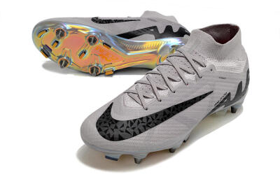 Nike Air Zoom Mercurial Superfly 9 Elite SG High-Tops Soccer Cleats - Grey/Black/Gold