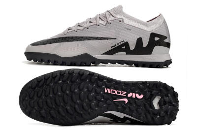 Nike Air Zoom Mercurial Vapor 15 Elite TF Low-Tops Soccer Shoes - Grey/Black/Pink