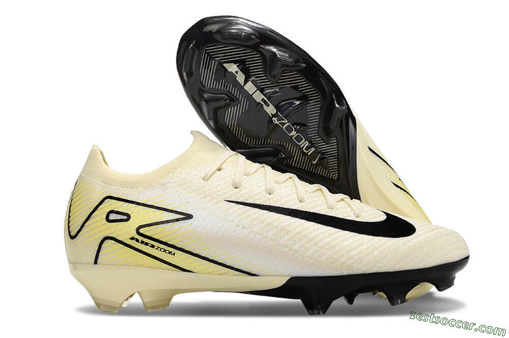 Nike Air Zoom Mercurial Vapor 16 Elite FG Low-Tops Soccer Cleats - Beige/Black/Yellow 0