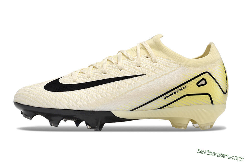 Nike Air Zoom Mercurial Vapor 16 Elite FG Low-Tops Soccer Cleats - Beige/Black/Yellow 2