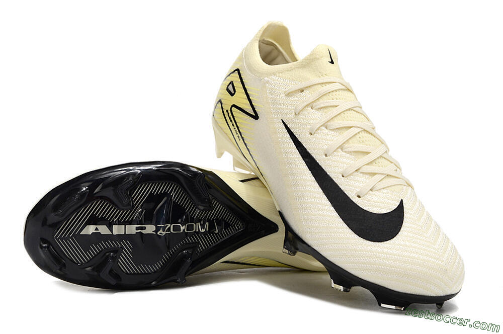 Nike Air Zoom Mercurial Vapor 16 Elite FG Low-Tops Soccer Cleats - Beige/Black/Yellow 3