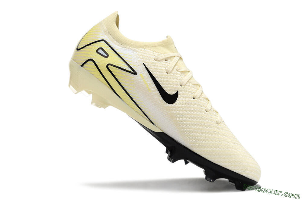 Nike Air Zoom Mercurial Vapor 16 Elite FG Low-Tops Soccer Cleats - Beige/Black/Yellow 4