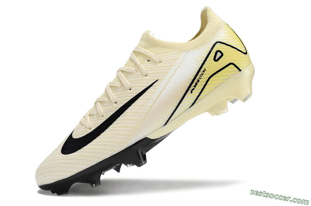 Nike Air Zoom Mercurial Vapor 16 Elite FG Low-Tops Soccer Cleats - Beige/Black/Yellow 5
