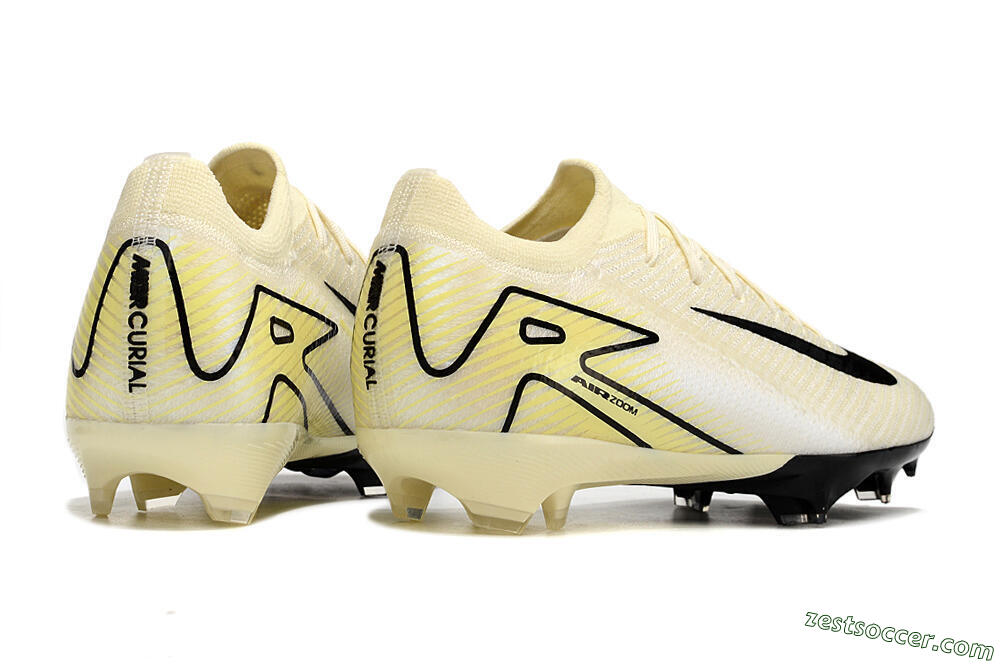 Nike Air Zoom Mercurial Vapor 16 Elite FG Low-Tops Soccer Cleats - Beige/Black/Yellow 6
