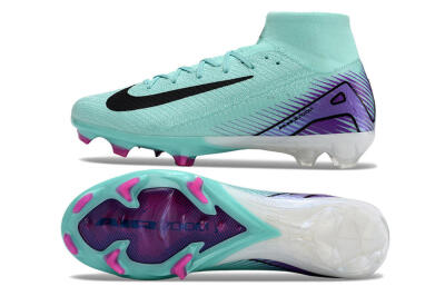 Nike Air Zoom Mercurial Superfly 10 Elite FG High-Tops Soccer Cleats - Jade/Black/Purple