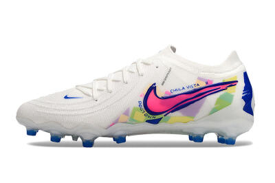Nike Phantom Luna Elite AG Low-Tops Soccer Cleats - White/Pink/Blue
