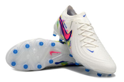 Nike Phantom Luna Elite AG Low-Tops Soccer Cleats - White/Pink/Blue