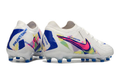 Nike Phantom Luna Elite AG Low-Tops Soccer Cleats - White/Pink/Blue