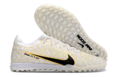 Nike Air Zoom Mercurial Vapor 15 Pro TF Low-Tops Soccer Shoes - White/Gold/Black