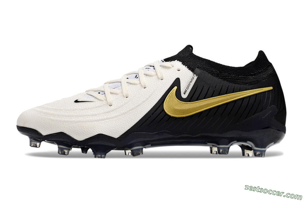 Nike Phantom Luna Elite AG Low-Tops Soccer Cleats - White/Black/Gold 2