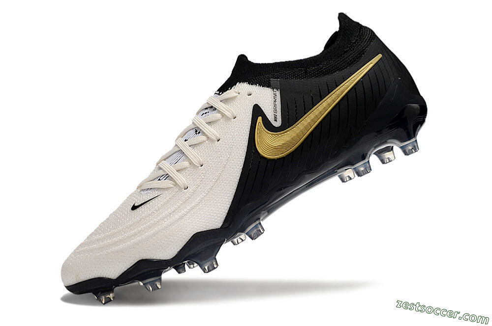 Nike Phantom Luna Elite AG Low-Tops Soccer Cleats - White/Black/Gold 5