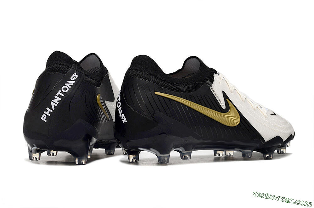 Nike Phantom Luna Elite AG Low-Tops Soccer Cleats - White/Black/Gold 6