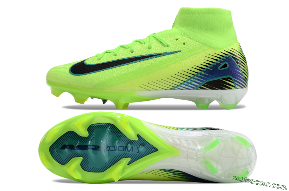 Nike Air Zoom Mercurial Superfly 10 Elite FG High-Tops Soccer Cleats - Yellow/Blue/Black 1
