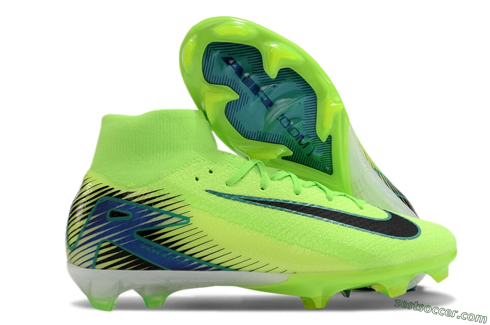 Nike Air Zoom Mercurial Superfly 10 Elite FG High-Tops Soccer Cleats - Yellow/Blue/Black 0