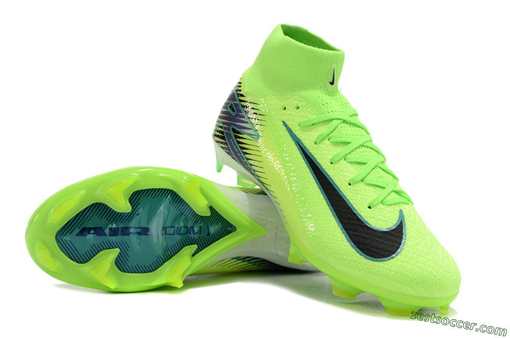 Nike Air Zoom Mercurial Superfly 10 Elite FG High-Tops Soccer Cleats - Yellow/Blue/Black 3