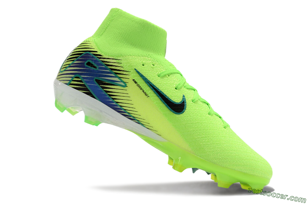 Nike Air Zoom Mercurial Superfly 10 Elite FG High-Tops Soccer Cleats - Yellow/Blue/Black 4