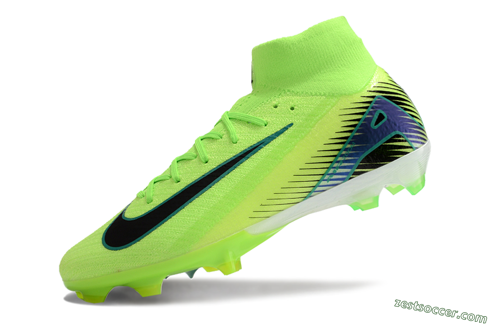 Nike Air Zoom Mercurial Superfly 10 Elite FG High-Tops Soccer Cleats - Yellow/Blue/Black 5