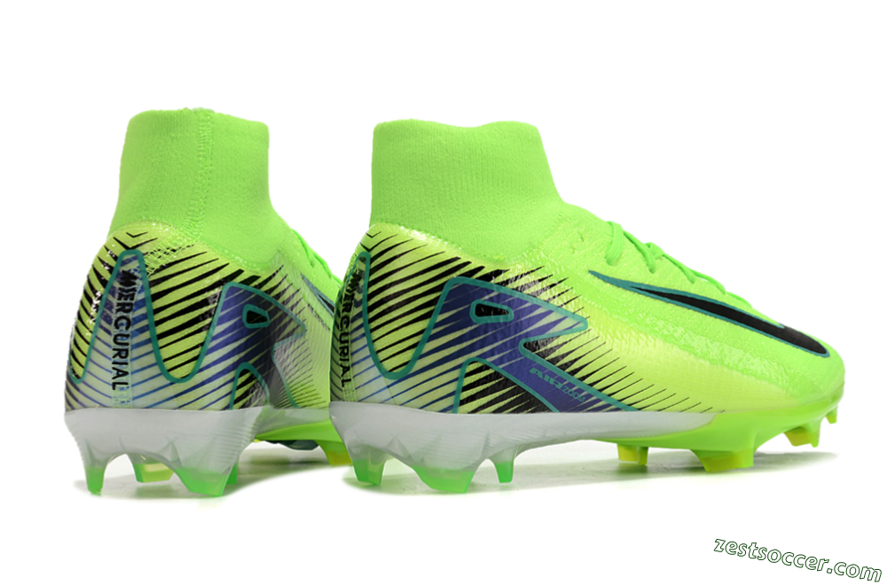 Nike Air Zoom Mercurial Superfly 10 Elite FG High-Tops Soccer Cleats - Yellow/Blue/Black 6