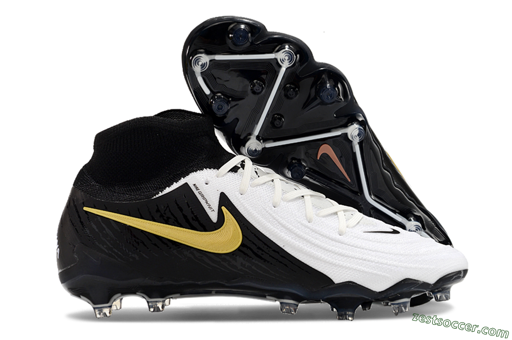 Nike Phantom Luna Elite AG High-Tops Soccer Cleats - White/Black/Gold 0