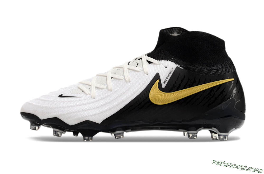 Nike Phantom Luna Elite AG High-Tops Soccer Cleats - White/Black/Gold 2