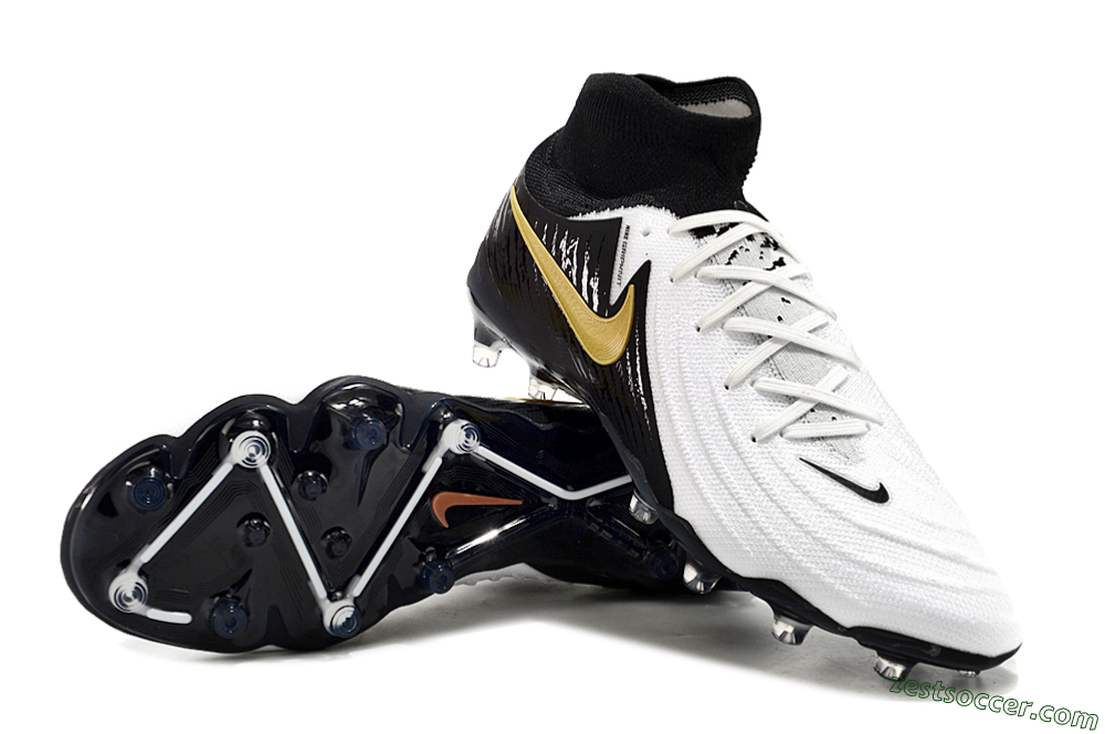 Nike Phantom Luna Elite AG High-Tops Soccer Cleats - White/Black/Gold 3