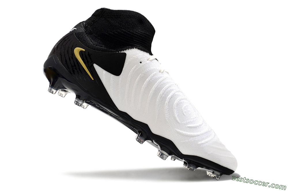 Nike Phantom Luna Elite AG High-Tops Soccer Cleats - White/Black/Gold 4
