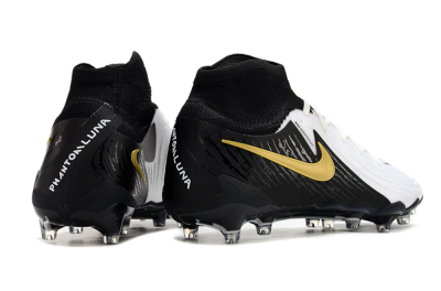 Nike Phantom Luna Elite AG High-Tops Soccer Cleats - White/Black/Gold