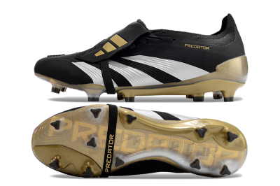 Adidas Predator Elite Foldover Tongue FG Low-Tops Soccer Cleats - Black/White/Gold
