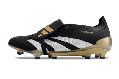 Adidas Predator Elite Foldover Tongue FG Low-Tops Soccer Cleats - Black/White/Gold