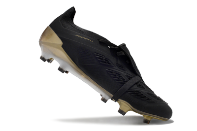 Adidas Predator Elite Foldover Tongue FG Low-Tops Soccer Cleats - Black/White/Gold