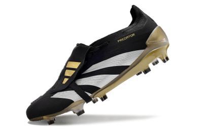 Adidas Predator Elite Foldover Tongue FG Low-Tops Soccer Cleats - Black/White/Gold