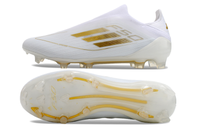 Adidas F50+ Adizero FG Low-Tops Soccer Cleats - White/Gold