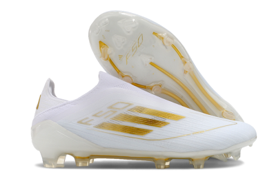 Adidas F50+ Adizero FG Low-Tops Soccer Cleats - White/Gold