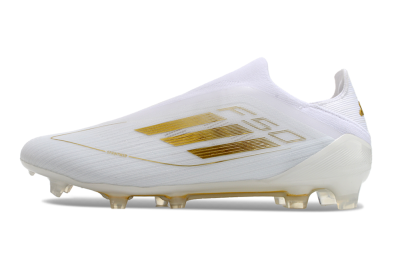 Adidas F50+ Adizero FG Low-Tops Soccer Cleats - White/Gold