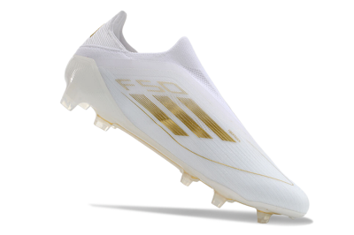Adidas F50+ Adizero FG Low-Tops Soccer Cleats - White/Gold