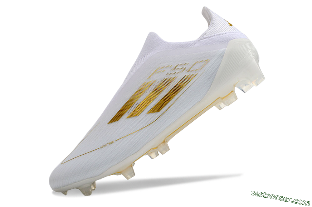 Adidas F50+ Adizero FG Low-Tops Soccer Cleats - White/Gold 5