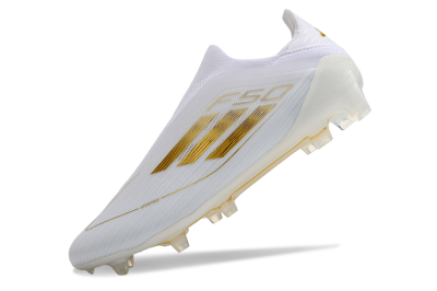 Adidas F50+ Adizero FG Low-Tops Soccer Cleats - White/Gold