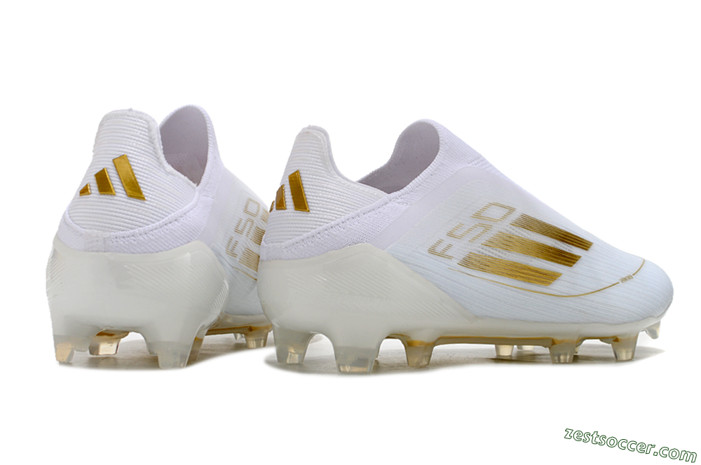 Adidas F50+ Adizero FG Low-Tops Soccer Cleats - White/Gold 6