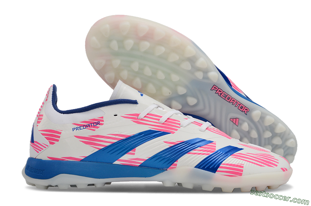 Adidas Predator 24 Elite TF Low-Tops Soccer Shoes - White/Pink/Blue 0